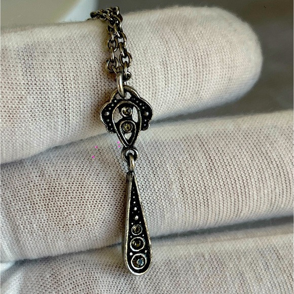 CHRISTIAN DIOR SIGNED GUNMETAL NECKLACE - Picture 6 of 12